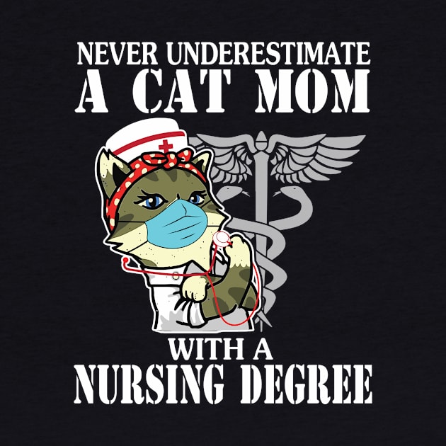 Never Underestimate A Cat Mom With A Nursing Degree Happy Mother Mom Nurse by Vietstore18